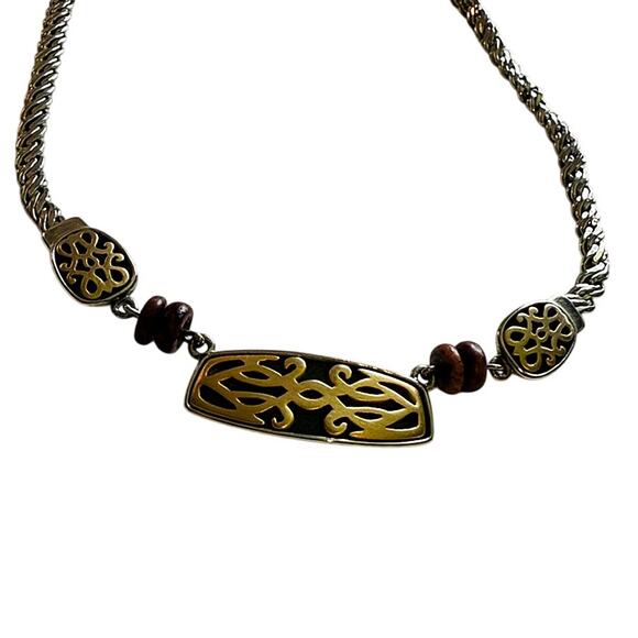 Vintage 20" Twisted Rope Chain Necklace w/Gold-Toned Pendants & Beaded Accents - Picture 3 of 9